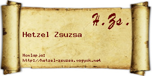 Hetzel Zsuzsa névjegykártya